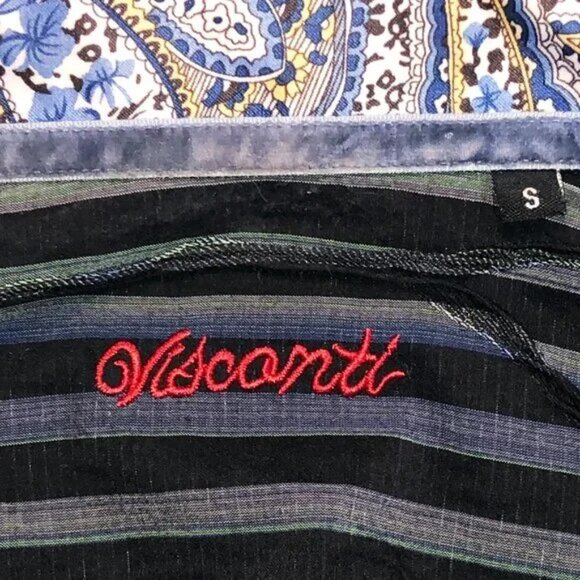 Visconti Patchwork Striped Long Sleeve Shirt Sz: S - Picture 2 of 3